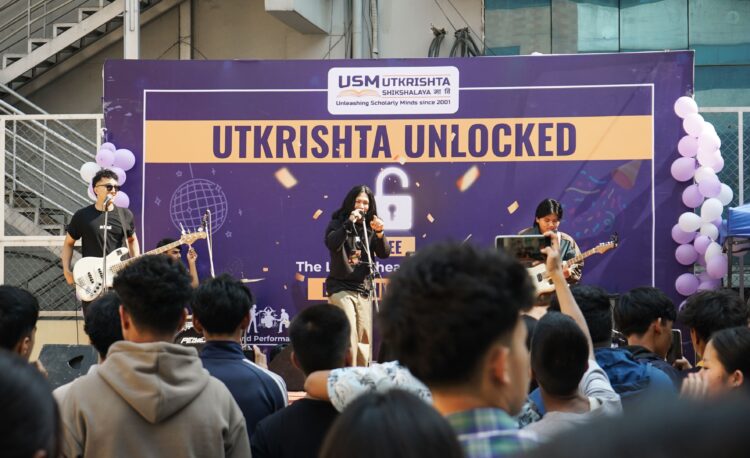 A band performing during Utkrishta Unlocked: Music Fest